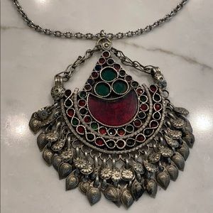 Vintage boho silver necklace